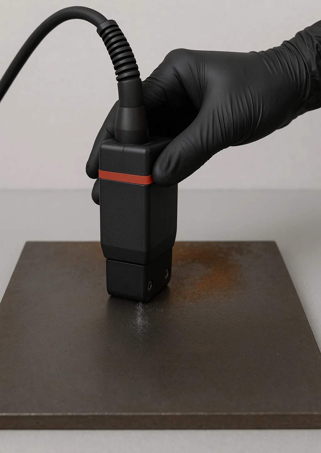 Sonde de détection sur plaque d'acier
